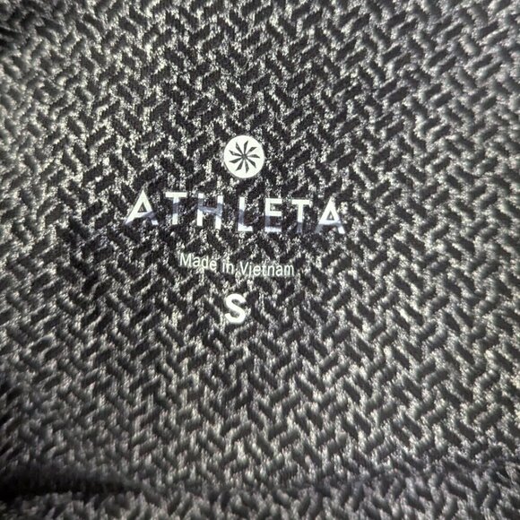Athleta Athletic Leggings sz S Dynamic Black Gray White Print - Picture 3 of 7